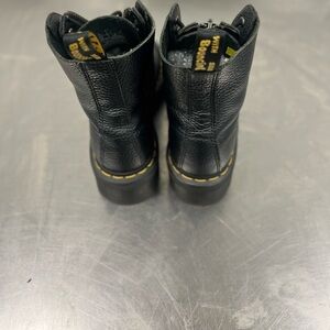 Dr Martin Black Leather Boots with Yellow Stitching